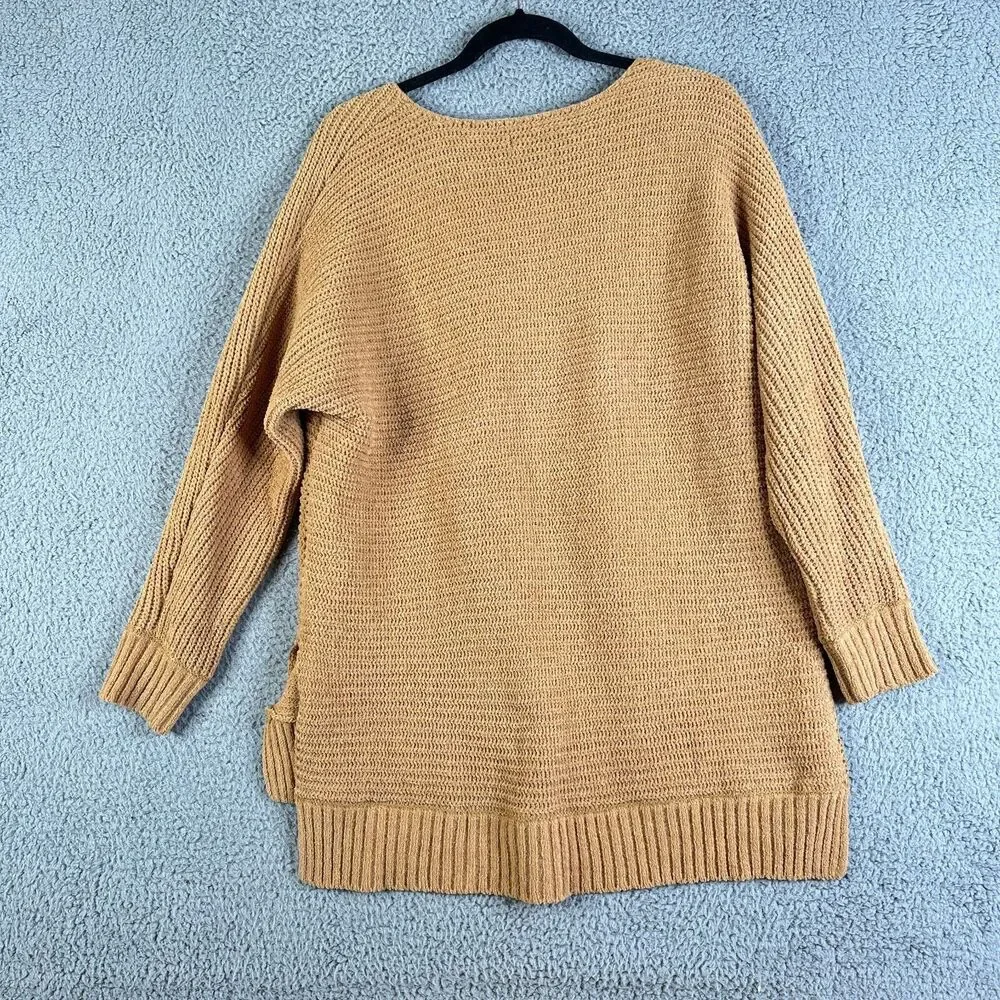 American Eagle Outfitters Sweater Womens XS Tan High Low Knit Lightweight Slits